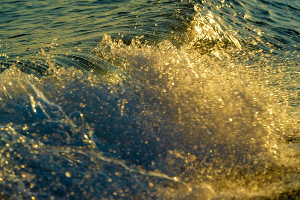 Ondiepe Velddiepte Lichte Wind Golven Lokale Zwakke Kustwind Die Overdag — Stockfoto