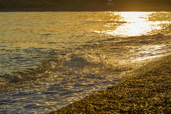 Shallow Depth Field Light Wind Waves Local Weak Coastal Wind — Stock Photo, Image