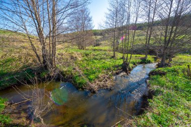 Manzara, akarsu, Bahar, Vadi 'nin fotoğrafları akan su tarafından oluşturulan ve genellikle bir yamaçta hızla toprağa çöken bir rahatlamadır. Güller büyük hendeklere ya da küçük vadilere benzer.,