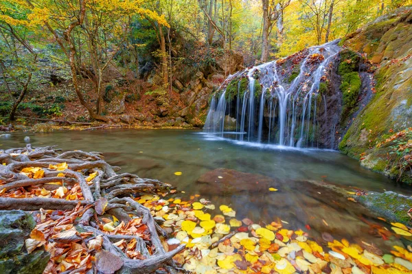 Photos Crimean Peninsula Autumn Jur Jur Waterfall Landmark Vicinity Alushta — Stock Photo, Image