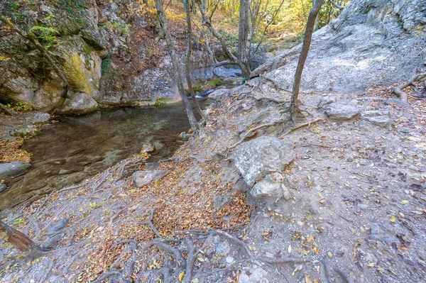 Фотографії Кримського Півострова Восени Водоспад Орієнтиром Околицях Алушти Річки Улу — стокове фото