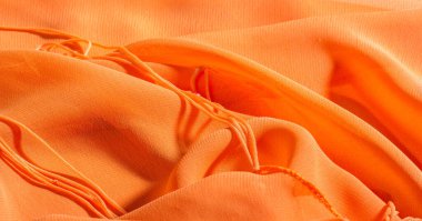 arka plan, desen, doku, Turuncu ipek kumaş parlak bir parlaklık vardır. Bu draping yumuşak kıvrımlar içine katlanır ve en çok yönlü kumaştır. Tasarımınızın güzel vurgularıyla yaratıcı olun.