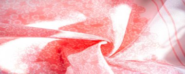 Doku, arka plan, desen, beyaz arka plan pembe ipek kumaş, beyaz arka plan bej dekoratif vuruş üzerinde küçük çiçekler desen siluet siluet, kartpostal duvar kağıdı tasarımı.