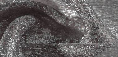 Doku arka planı, desen. Beyaz ipek kumaş. Organza brokar kumaş. Çoban, gevrek palmiyeli. Geniş iplik boyalı bir çiçek deseni var..