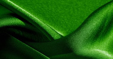 Arkaplan, desen, doku, duvar kağıdı, yeşil ipek kumaş. Bu ultra yumuşak ve çok hafif polyester astarlı kumaşa ekleyerek herhangi bir tasarıma biraz lüks katın..