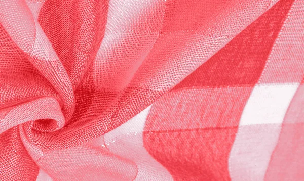 Patrón Textura Fondo Bufanda Seda Femenina Color Rojo Con Una — Foto de Stock