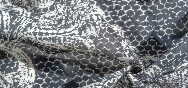 Background Texture Cotton Women Scarf Black White Pattern One Side — Stock Photo, Image