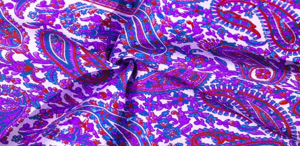 Textura Fundo Padrão Tecido Algodão Paisley Projetado Por Kaffe Fassett — Fotografia de Stock