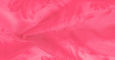 Arka plan dokusu, kırmızı ipek kumaş boyalı çayır çiçekleri, kumaş, tipik dokuma ya da örgü iplikleriyle üretilen kumaş.