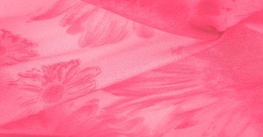 Arka plan dokusu, kırmızı ipek kumaş boyalı çayır çiçekleri, kumaş, tipik dokuma ya da örgü iplikleriyle üretilen kumaş.