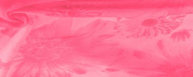 Arka plan dokusu, kırmızı ipek kumaş boyalı çayır çiçekleri, kumaş, tipik dokuma ya da örgü iplikleriyle üretilen kumaş.