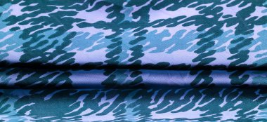 Arkaplan tasarımı dokusu, mavi ipek kumaş, soyutlama, telif hakkı baskısı, askeri kamuflaj yün kumaşı, tasarımların askeri bir kumaş olmanı sağlayacak.,