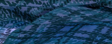 Arkaplan tasarımı dokusu, mavi ipek kumaş, soyutlama, telif hakkı baskısı, askeri kamuflaj yün kumaşı, tasarımların askeri bir kumaş olmanı sağlayacak.,