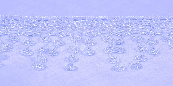 Texture Sfondo Motivo Cartolina Tessuto Seta Sciarpa Carolina Blu Donna — Foto Stock