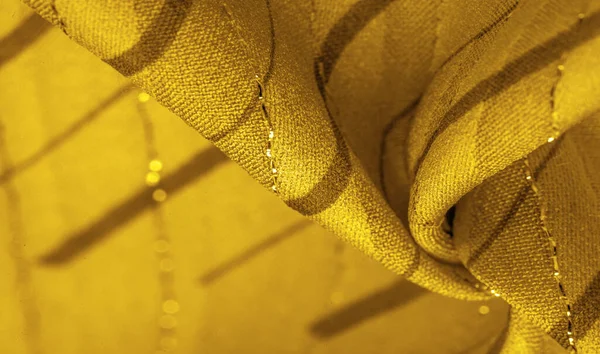 Textura Fundo Design Tecido Âmbar Amarelo Com Listras Lurex Perfeito — Fotografia de Stock