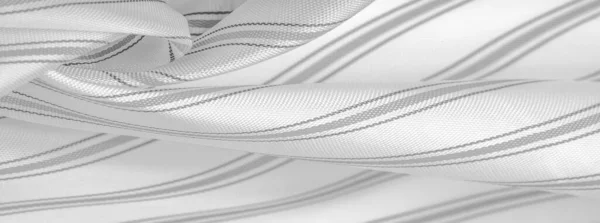 Тисненый Рисунок Композитный Текстиль Плотная Шелковая Ткань Белого Цвета Серые — стоковое фото