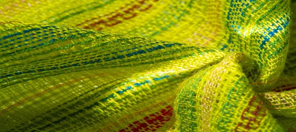 texture, background, pattern, postcard, fabric light green striped red-blue yellow lines, very light elastic knitwear, light shine