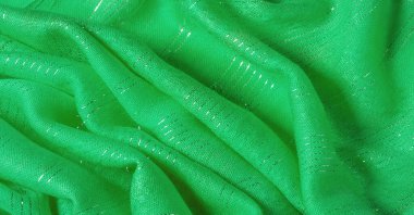 Doku, arkaplan, desen, yeşil zümrüt payetli kumaş, beyaz çizgili şerit, tasarımcı kumaşı.