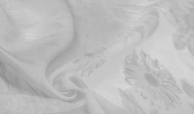 Arkaplan dokusu, beyaz ipek kumaş boyalı çayır çiçekleri