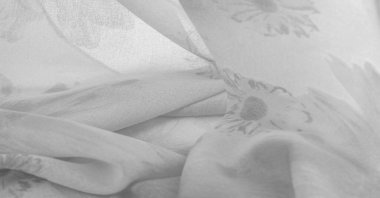 Arkaplan dokusu, beyaz ipek kumaş boyalı çayır çiçekleri