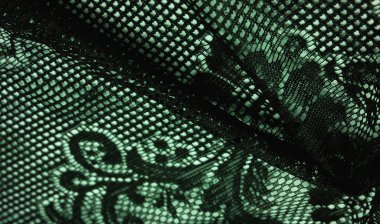 Doku, arkaplan, tasarım, yeşil kadın dantelinden şal, yeşil dantelden örgü, püskül, el örgüsü. Çiçek festivali. Tasarımınız, düğün üçgeniniz, gelinin tebrik kartı..