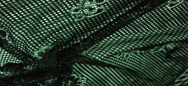 Doku, arkaplan, tasarım, yeşil kadın dantelinden şal, yeşil dantelden örgü, püskül, el örgüsü. Çiçek festivali. Tasarımınız, düğün üçgeniniz, gelinin tebrik kartı..