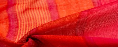 Doku, arkaplan, desen, tasarım, sarı çizgili kumaş kırmızı-turuncu, projeleriniz için bu kalın ve parlak kumaş. Çok çeşitli renklerde pek çok yumuşak ovayla