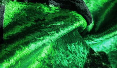 Doku, arkaplan, desen, tasarım, yeşil kadife kumaş, yoğun ipek kumaş, pamuk veya naylon..