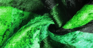 Doku, arkaplan, desen, tasarım, yeşil kadife kumaş, yoğun ipek kumaş, pamuk veya naylon..