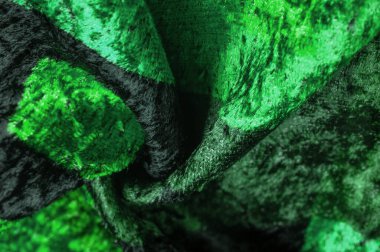 Doku, arkaplan, desen, tasarım, yeşil kadife kumaş, yoğun ipek kumaş, pamuk veya naylon..