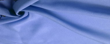 Doku, arka plan, şekil, Crepe de Chin. açık mavi, kahverengi çiçekler. Bu bir ipek grubu, pürüzle karakterize edilmiş, aynı zamanda hafif kırışık..