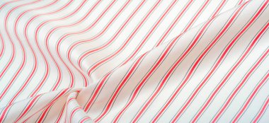 desenli, kompozit tekstil, yoğun ipek kumaş, beyaz, kırmızı ve gri çizgiler, kumaşta çizgi, dar şerit. özellik, çizgi, çizgi, çizgi, iz,
