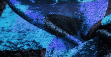 Doku, arkaplan, desen, tasarım, mavi kadife kumaş, yoğun ipek kumaş, pamuk veya naylon..