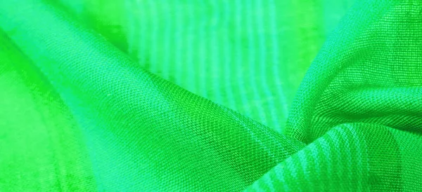 Tekstur Latar Belakang Pola Desain Kain Hijau Dengan Garis Garis — Stok Foto