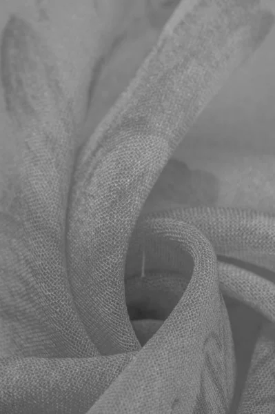 Текстура Тла Біла Шовкова Тканина Пофарбованими Луговими Квітами — стокове фото