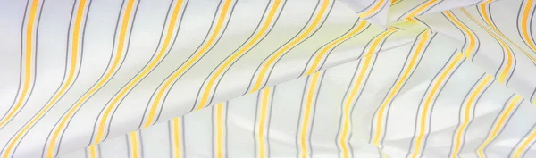 Relief Drawing Composite Textiles Dense Silk Fabric White Color Yellow — Stock Photo, Image