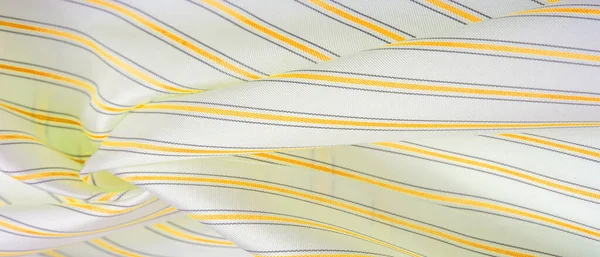 Relief Drawing Composite Textiles Dense Silk Fabric White Color Yellow — Stock Photo, Image