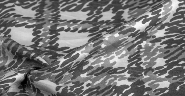 背景设计质感 黑白丝绸面料 版权印刷 军用迷彩毛绒面料 您的设计将允许您成为军人 — 图库照片
