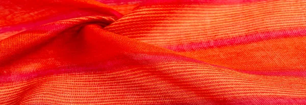 Textura Fondo Patrón Diseño Tela Rojo Naranja Con Rayas Amarillas —  Fotos de Stock