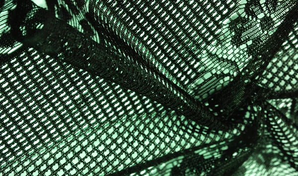 Textura Fondo Diseño Chal Encaje Femenino Verde Ganchillo Encaje Verde —  Fotos de Stock