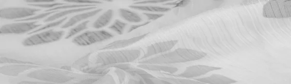Textura Fundo Padrão Sensações Floral Branco Foulard Tecido Leve Sarja — Fotografia de Stock