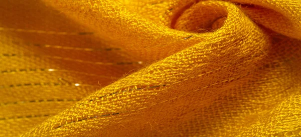 Textura Fundo Padrão Tecido Ouro Amarelo Com Brilho Inserido Faixa — Fotografia de Stock