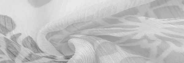 Texture Sfondo Motivo Sensazioni Floreale Bianco Foulard Tessuto Leggero Sia — Foto Stock