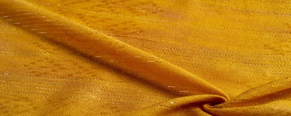Textura Fundo Padrão Tecido Ouro Amarelo Com Brilho Inserido Faixa — Fotografia de Stock