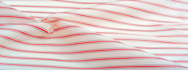 Motivo Strutturato Tessuto Composito Tessuto Seta Denso Bianco Con Linee — Foto Stock