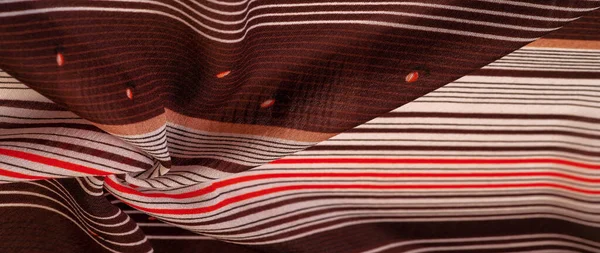 Texture, pattern, collection, silk fabric, brown background with a striped pattern of white and red lines, Spanish theme,