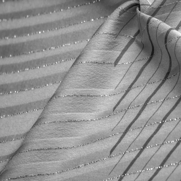 Texture Fond Design Tissu Noir Blanc Avec Rayures Lurex Parfait — Photo