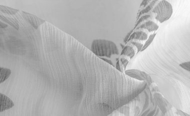 Doku, arka plan, desen, hisler, beyaz çiçekler. Foulard, ipekten ya da ipekten ya da pamuktan yapılmış hafif bir kumaştır.. 