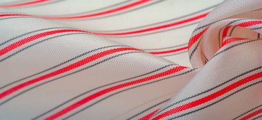 desenli, kompozit tekstil, yoğun ipek kumaş, beyaz, kırmızı ve gri çizgiler, kumaşta çizgi, dar şerit. özellik, çizgi, çizgi, çizgi, iz,