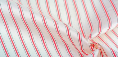 desenli, kompozit tekstil, yoğun ipek kumaş, beyaz, kırmızı ve gri çizgiler, kumaşta çizgi, dar şerit. özellik, çizgi, çizgi, çizgi, iz,